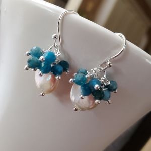 Pearls and Apatite Earrings